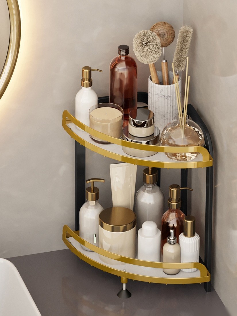 Домашний органайзер для косметики Happy Home HH-035B (черный/золото)