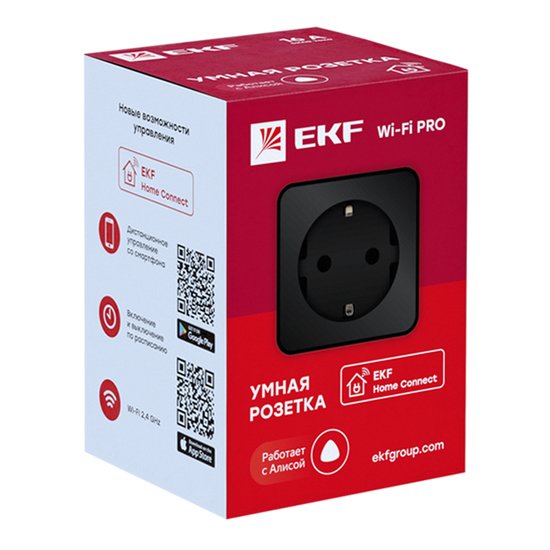 Умная розетка EKF Сonnect PRO Wi-Fi (черный)