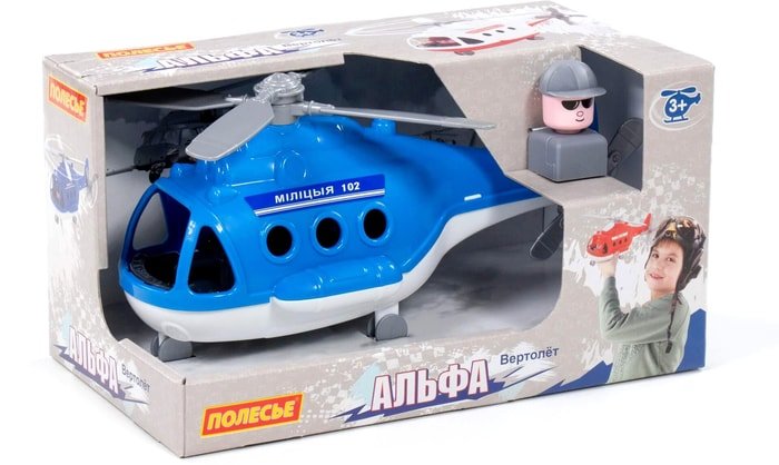 Игрушечный транспорт Полесье Вертолет-милиция Альфа 68682 (синий)