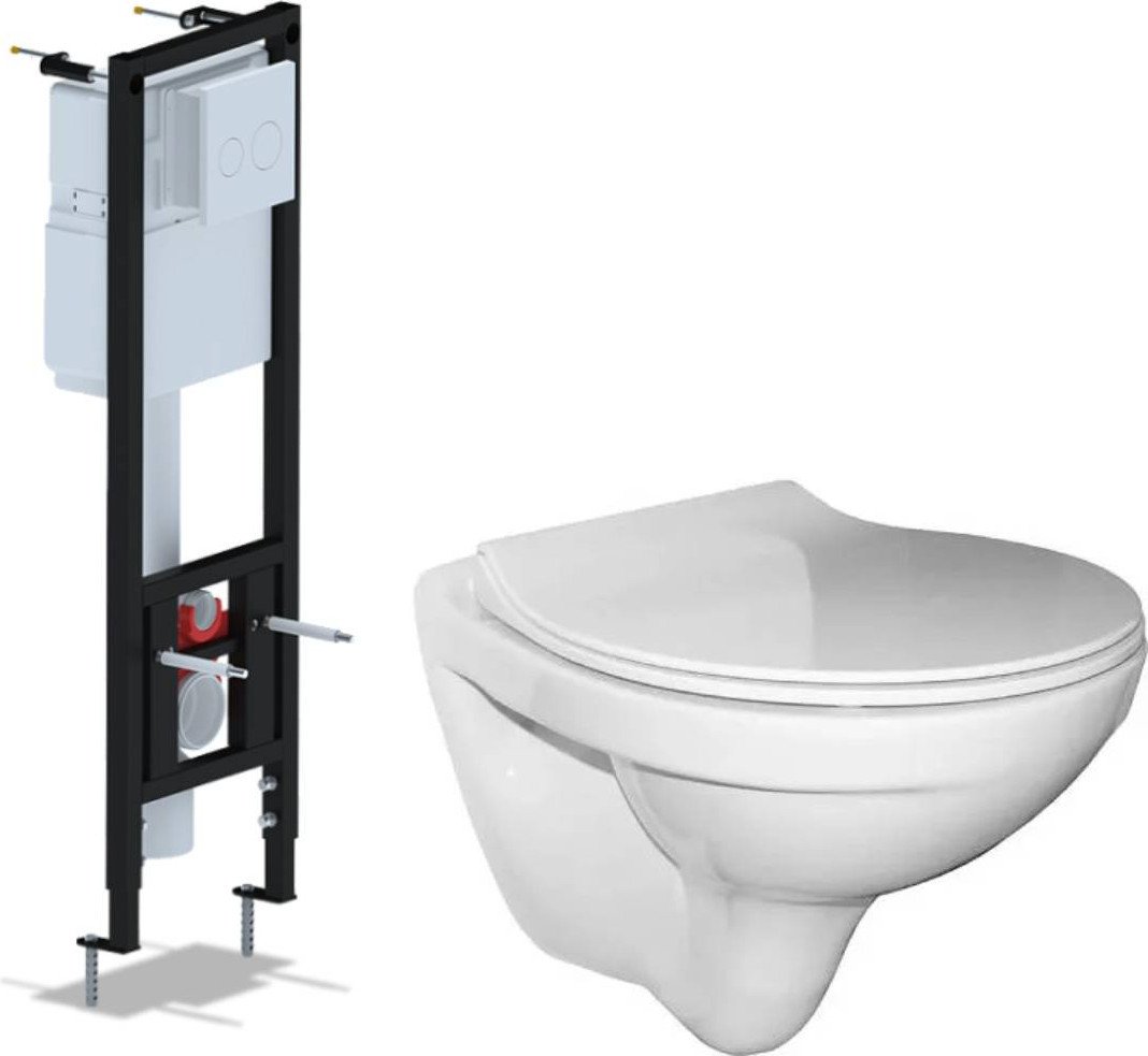 Унитаз подвесной Керамин Санти R Slim + Ани Пласт WCP1300