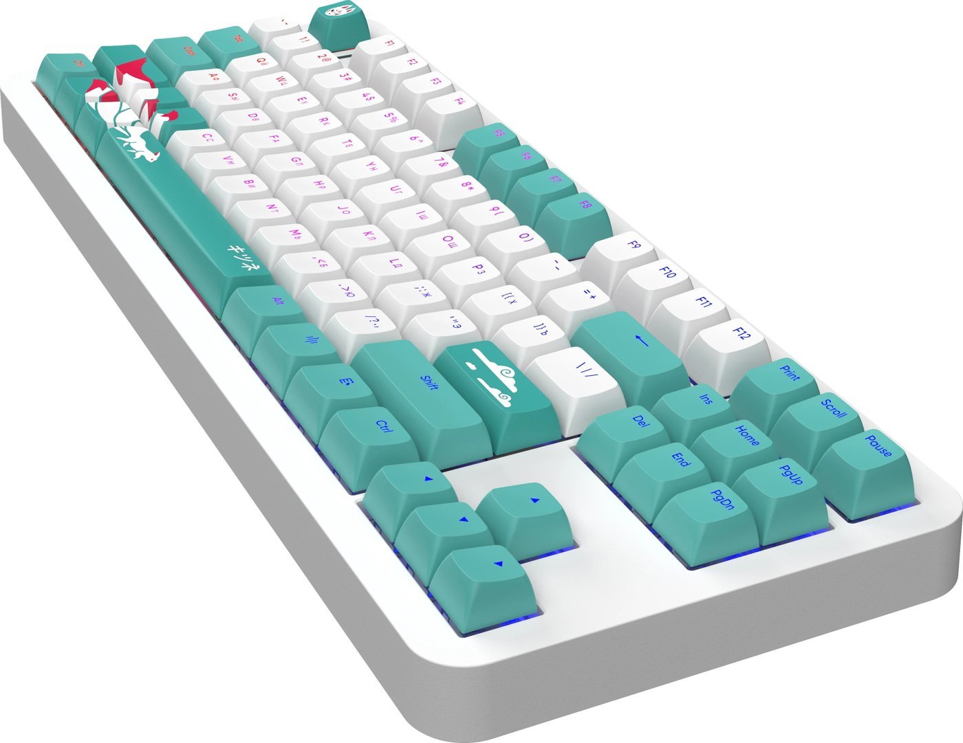 Клавиатура Red Square Alumix TKL Classic Kitsune (белый, g3ms Aquamarine)