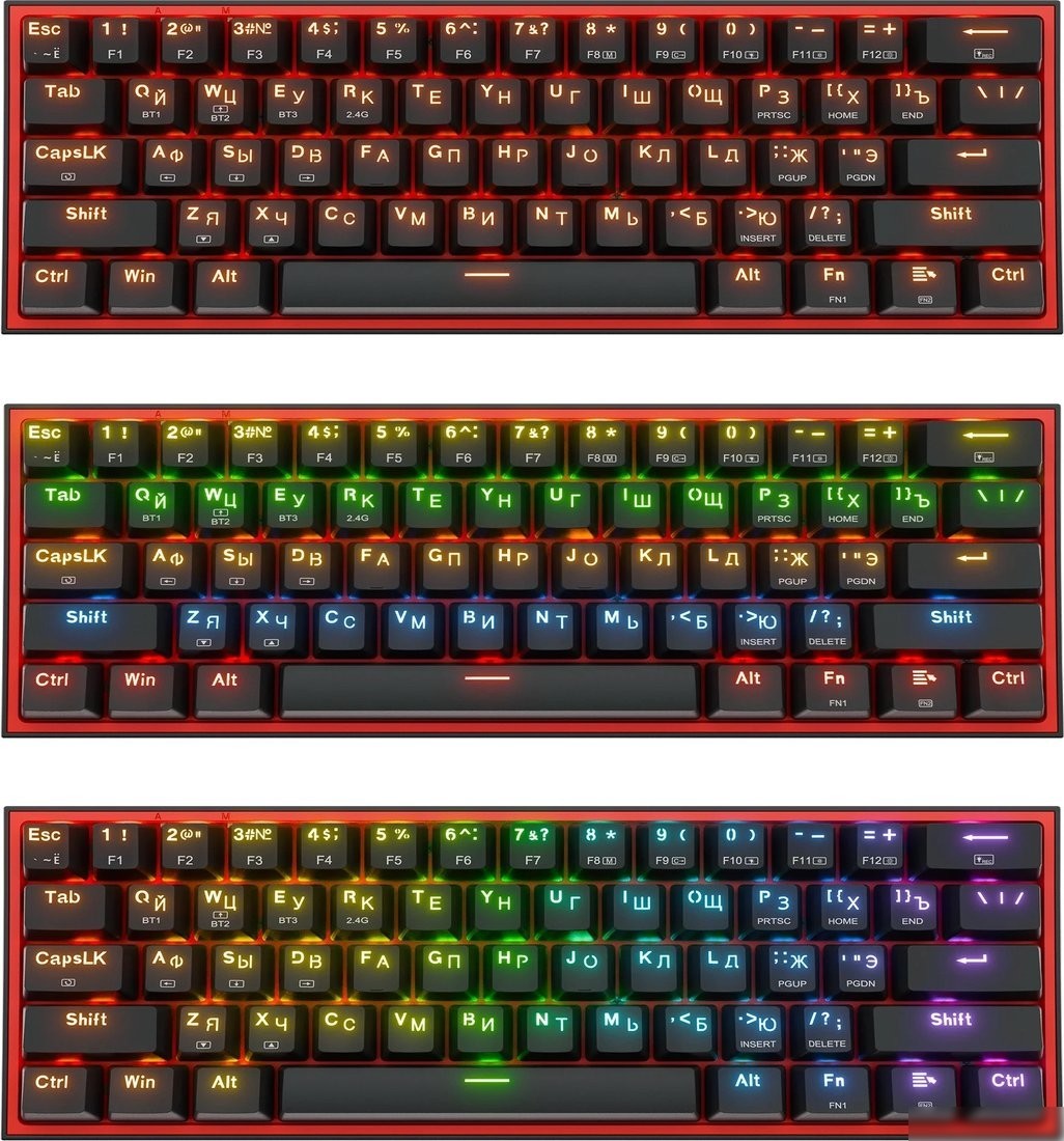 Клавиатура Redragon Fizz Pro (черный/красный)