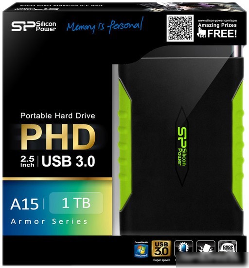 Внешний жесткий диск Silicon-Power Armor A15 2TB (SP020TBPHDA15S3K)