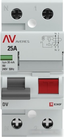 Устройство защитного отключения EKF Averes rccb-2-25-30-a-av