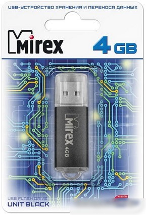 USB Flash Mirex UNIT BLACK 4GB (13600-FMUUND04)