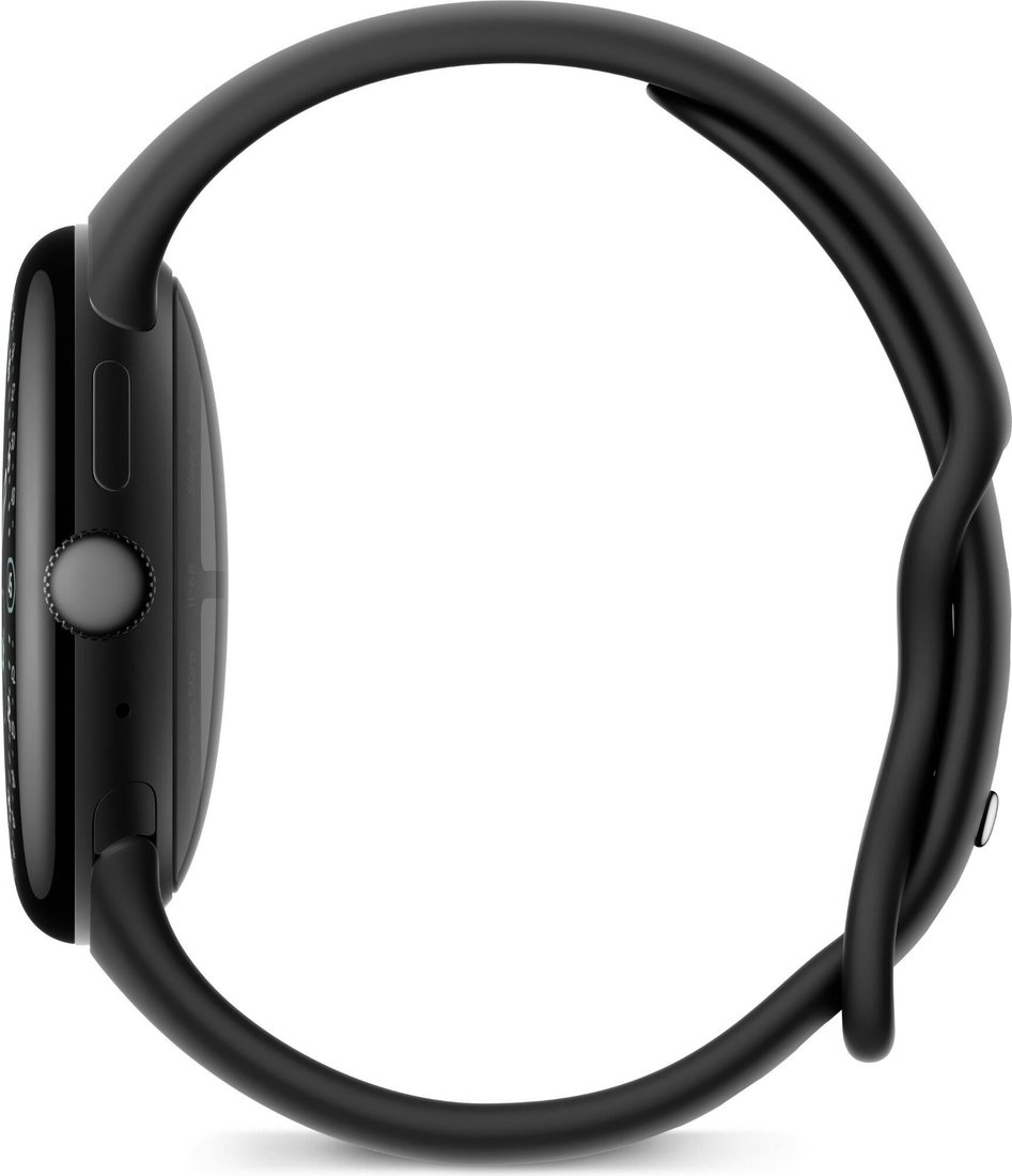Умные часы Google Pixel Watch 4 LTE 45 мм (черный матовый/обсидиан, спортивный силиконовый ремешок)