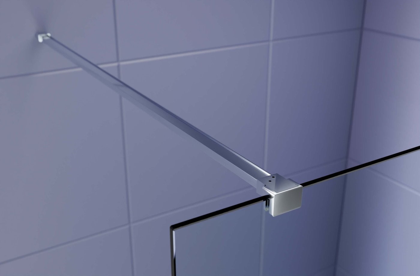 Душевая стенка Aquatek Walk in с держателем 90x200 AQ.WI.090.3CH (хром/прозрачное стекло)