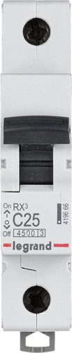 Выключатель автоматический Legrand RX3 1P C 25A 4.5кА 1M 419666