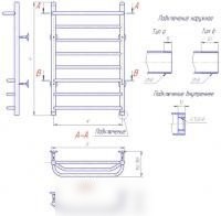 Полотенцесушитель Gloss & Reiter Line Л.50x80.С1(25).Л7 (1")