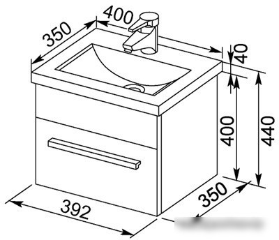 Aquanet Тумба под умывальник Нота 40 (белый)