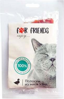Лакомство для кошек For Friends Полоски из мяса утки 50 г