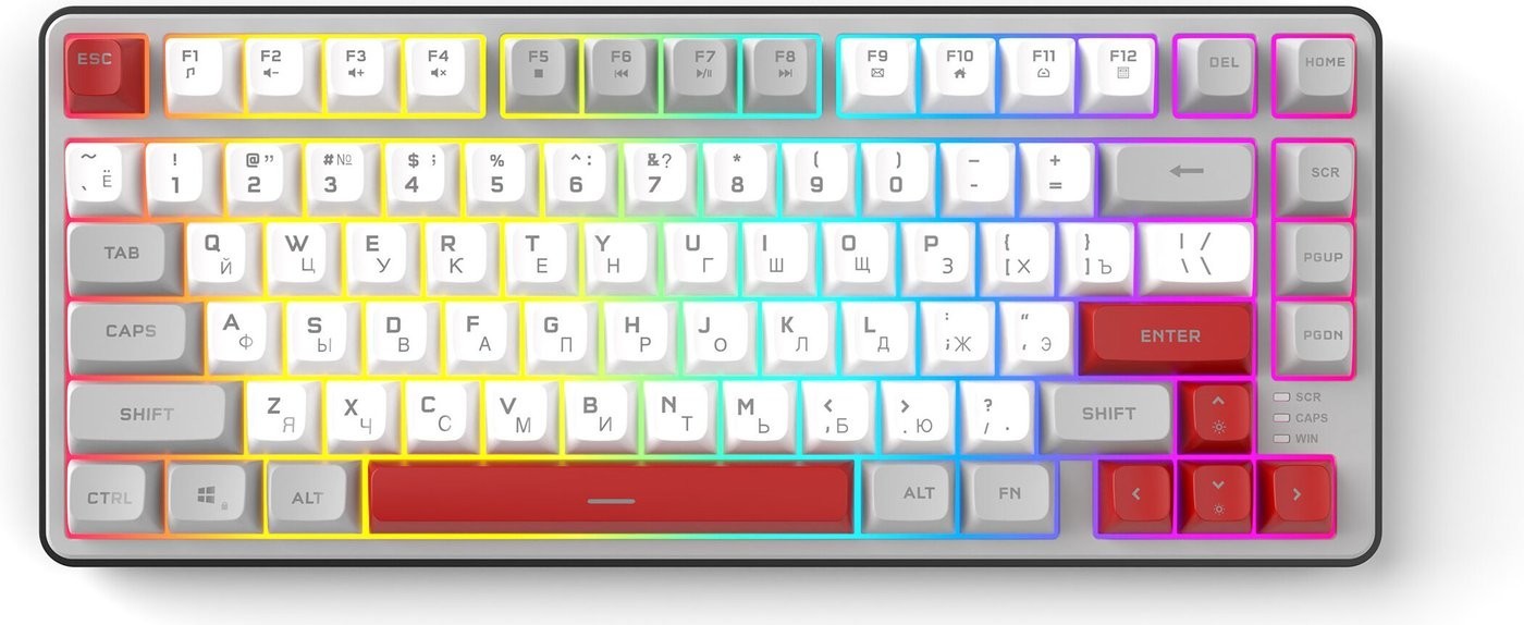 Клавиатура Ritmix RKB-681BL (серый/белый)
