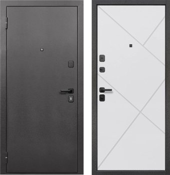 Металлическая дверь Guard 96x205x7 левая (серебристый/белый матовый)