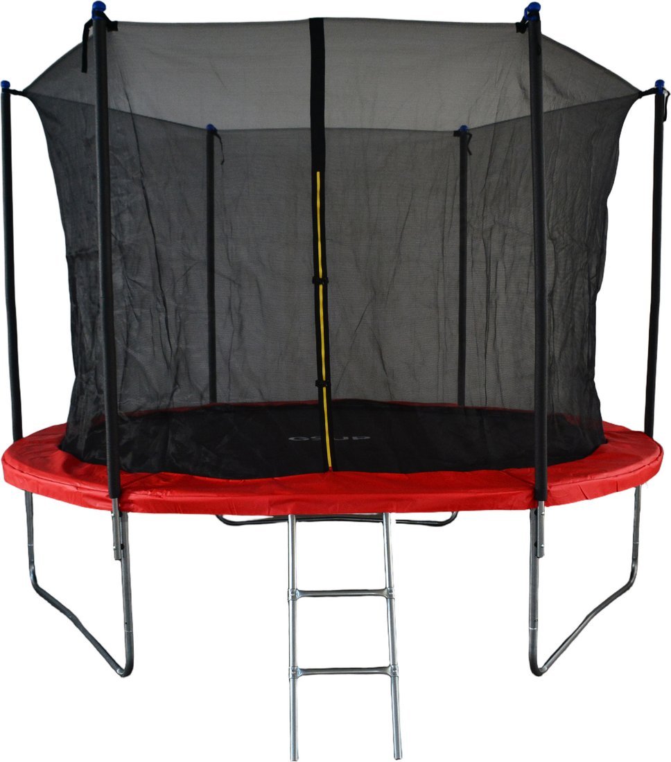 Батут GoUP Elite 10FT (с сеткой и лестницей, красный)