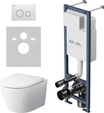 Унитаз подвесной AM.PM ErgoFit Sense FlashClean IS110101.741701 (с сиденьем)