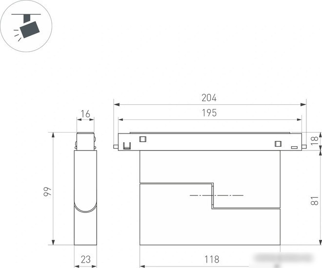 Трековый светильник Arlight MAG-ORIENT-FLAT-FOLD-S195-6W Day4000 035852(1)