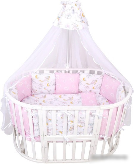 Постельное белье Amarobaby Мышата в облаках AMARO-3003-MvO (3 предмета, розовый/белый)