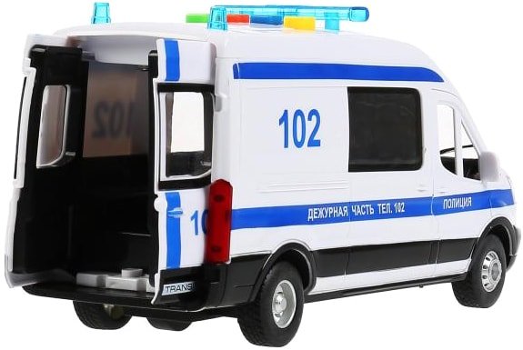 Игрушечный транспорт Технопарк Ford Transit Полиция TRANSITVAN-22PLPOL-WH
