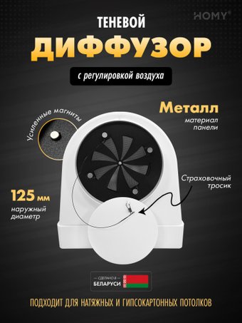 Вентиляционная решетка HOMY AO125WR