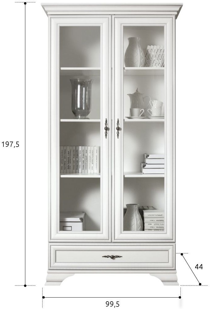 Шкаф-витрина BRW Kentaki S320-REG2W1S (белый)