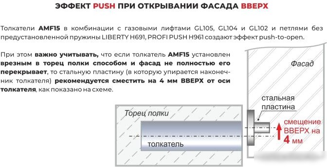 Толкатель Boyard магнитный AMF15/GRPH