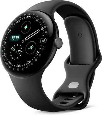 Умные часы Google Pixel Watch 4 41 мм (черный матовый/обсидиан, спортивный силиконовый ремешок)