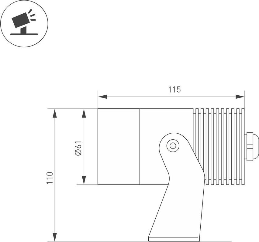 Уличный настенный светильник Arlight ALT-RAY-R61-12W Warm3000 (DG, 6 deg, 230V) 035892