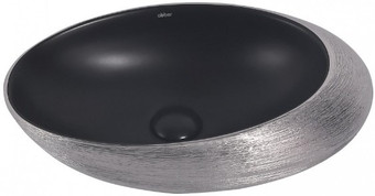 Умывальник Abber Bequem AC2107BS (черный матовый с серебром)