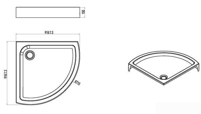 Душевой поддон AM.PM Like Solo Slide W83T-315-090W