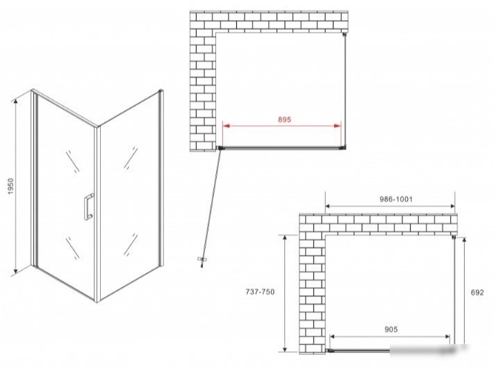 Душевой уголок Abber Sonnenstrand AG04100B-S75B