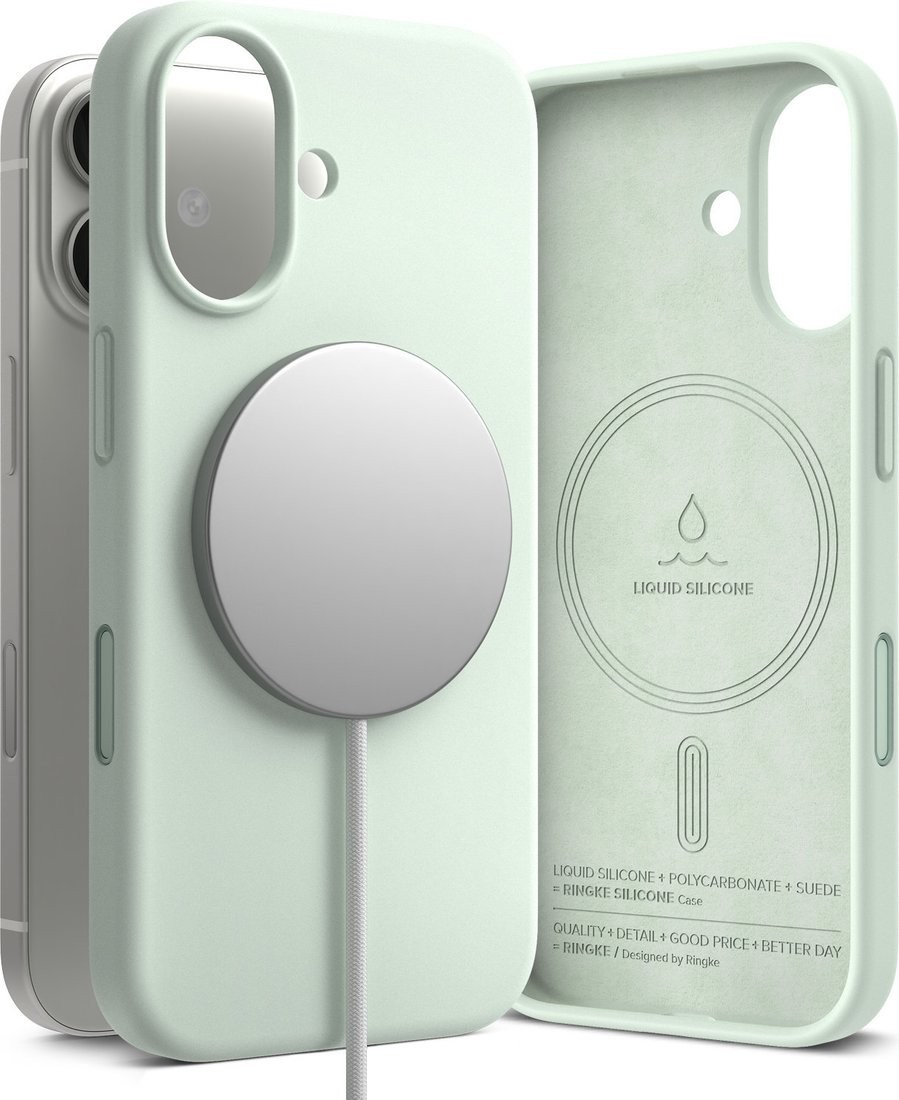 Чехол для телефона Ringke Silicone Magnetic для iPhone 17 (Soft Mint)