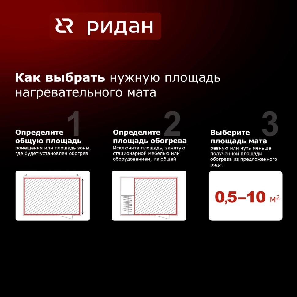 Нагревательный мат Ридан TF-200 9м2