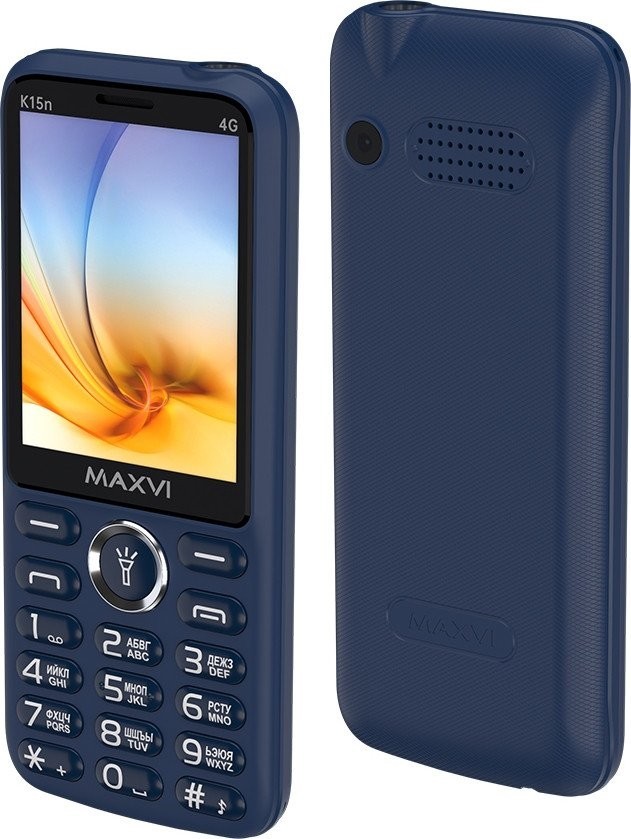Кнопочный телефон Maxvi K15n 4G (синий)