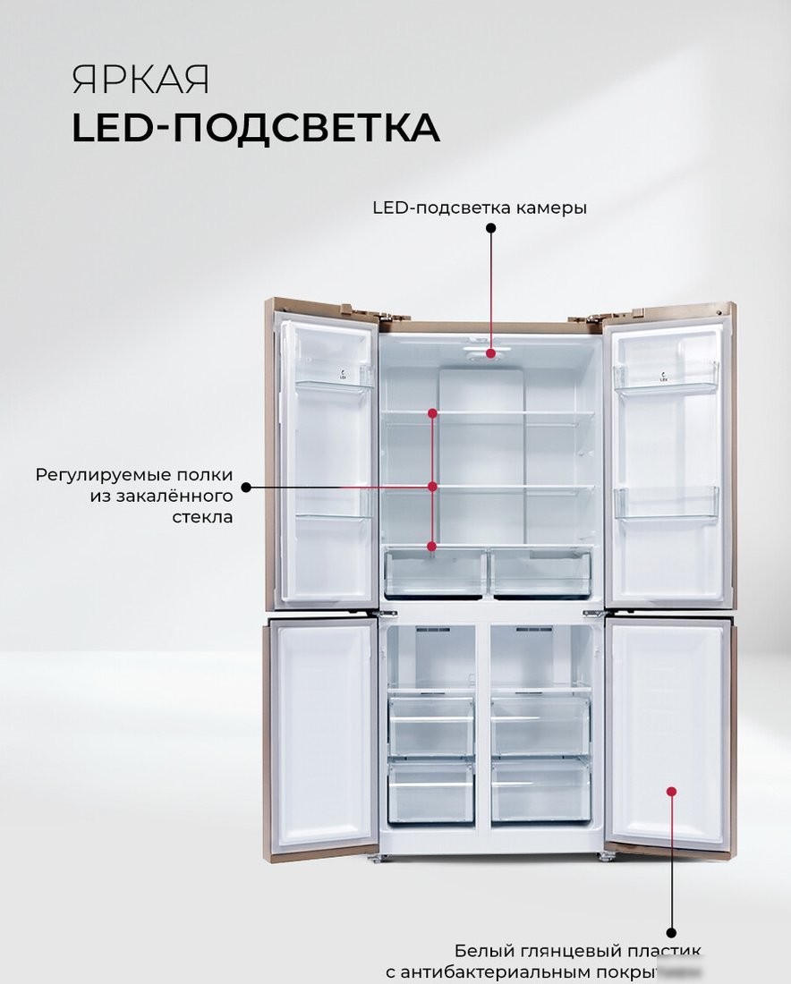 Четырёхдверный холодильник LEX LCD450GlGID