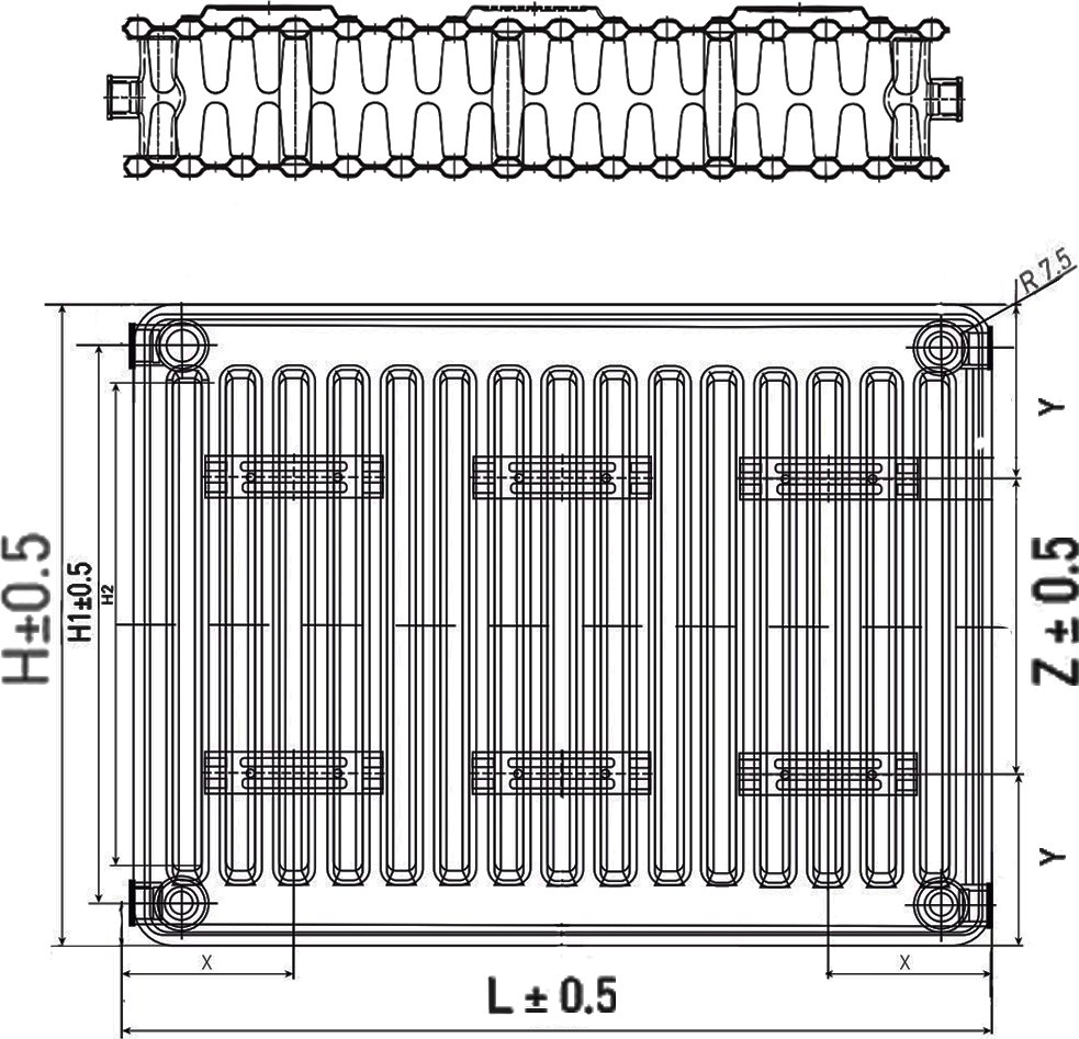 Стальной панельный радиатор STI Compact 22 500x1400