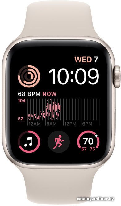Умные часы Apple Watch SE 2 44 мм (алюминиевый корпус, звездный свет/звездный свет, спортивный силиконовый ремешок M/L)