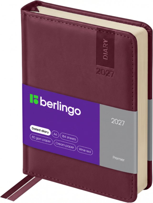 Ежедневник Berlingo Premier 2027г DD7_80604 (184л, бордовый)