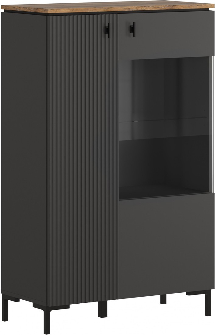 Шкаф распашной BRW San Gimignano REG1D1W/140 (антрацитовый/дуб нокс)