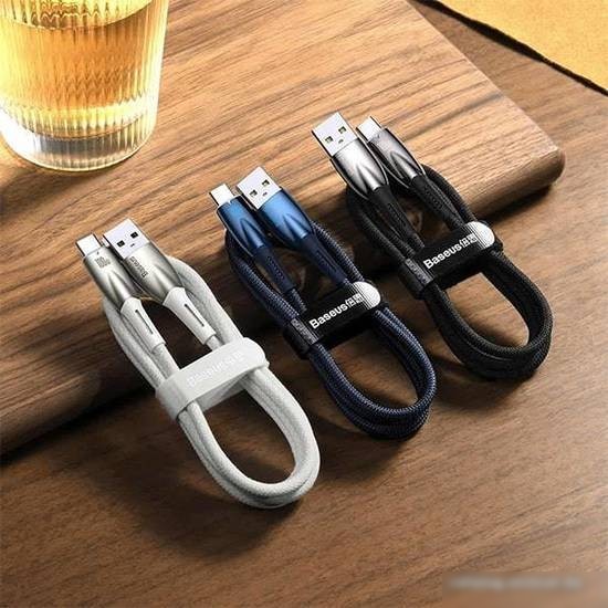 Кабель Baseus Glimmer Series Fast Charging Data Cable USB Type-A - Type-C 100W CADH000402 (1 м, белый)