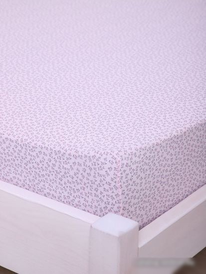 Постельное белье Luxsonia Трикотаж на резинке 200x200 2418 (цветочный розовый)