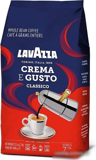 Кофе Lavazza Crema e Gusto Classico в зернах 1 кг