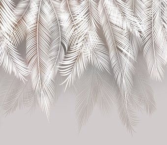 Фотообои Citydecor Пальмовые листья 312x265 светло-серые