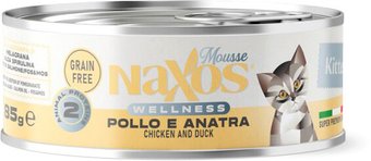 Консервированный корм для кошек Naxos Kitten курица/утка 85 г