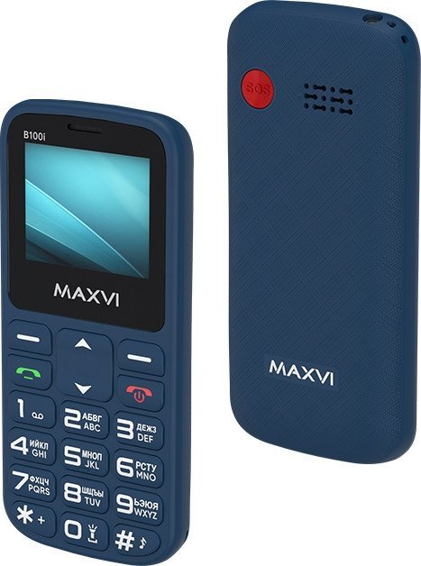 Кнопочный телефон Maxvi B100i (синий)