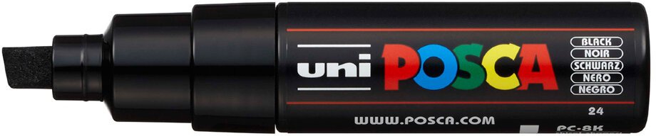 Маркер художественный UNI Mitsubishi Pencil Posca PC-8K BLACK (черный)