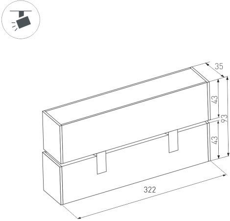 Трековый светильник Arlight MAG-LASER-FOLD-45-S320-12W Warm3000 026972