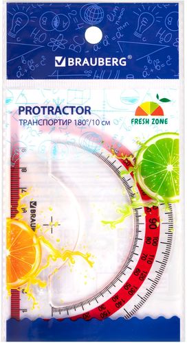 Транспортир BRAUBERG Fresh zone 210760