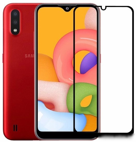Защитное стекло Case Full Glue для Galaxy A01 (черный)