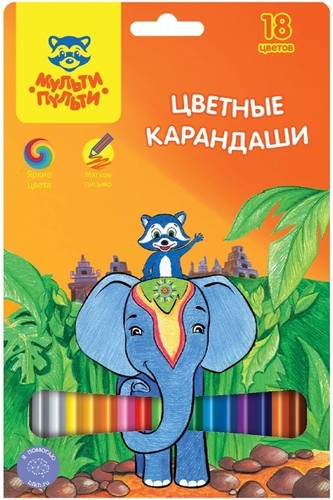 Набор цветных карандашей Мульти-пульти Енот в Индии CP_10748 (18 цвета)