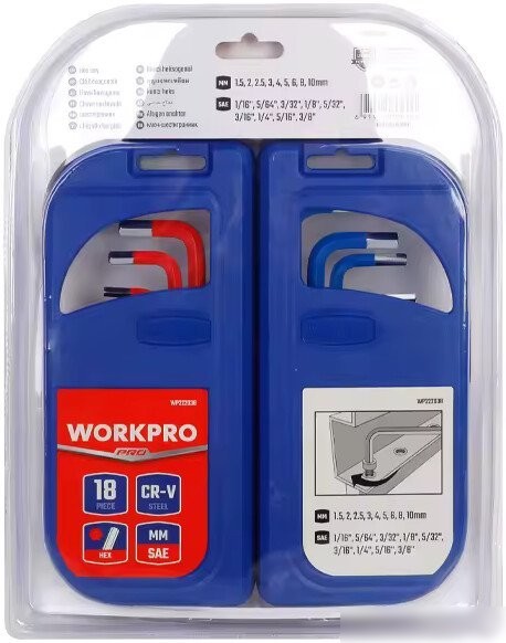 Набор ключей Workpro WP222038 (18 предметов)